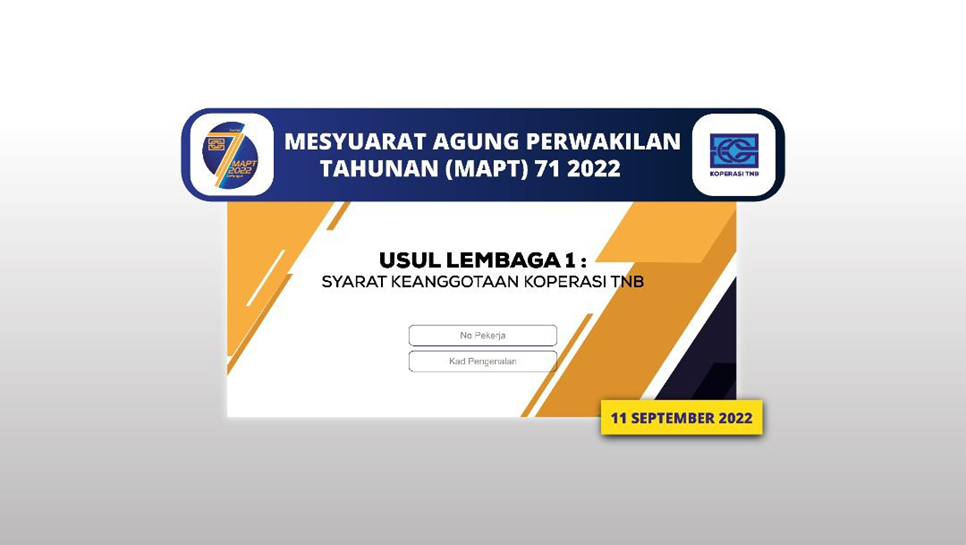 Koperasi TNB · Online voting project screenshot